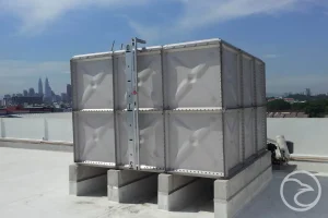 Stainless steel sectional tank for potable water storage